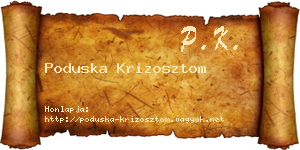 Poduska Krizosztom névjegykártya